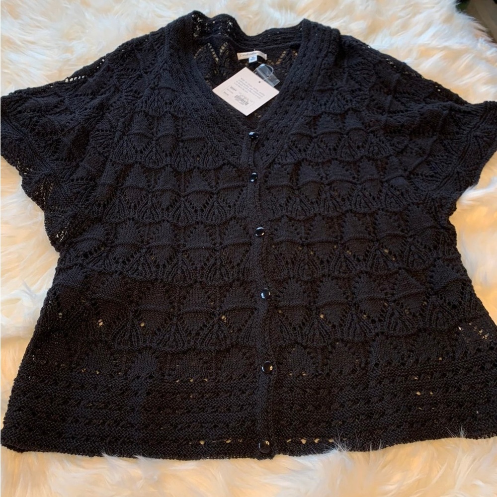 Croft & Barrow Black Button Up Cardigan